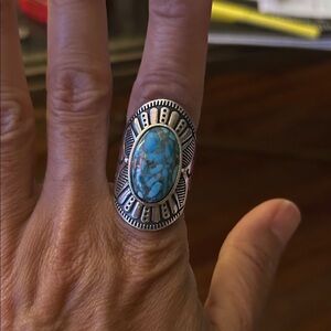 Turquoise Silver Statement Ring